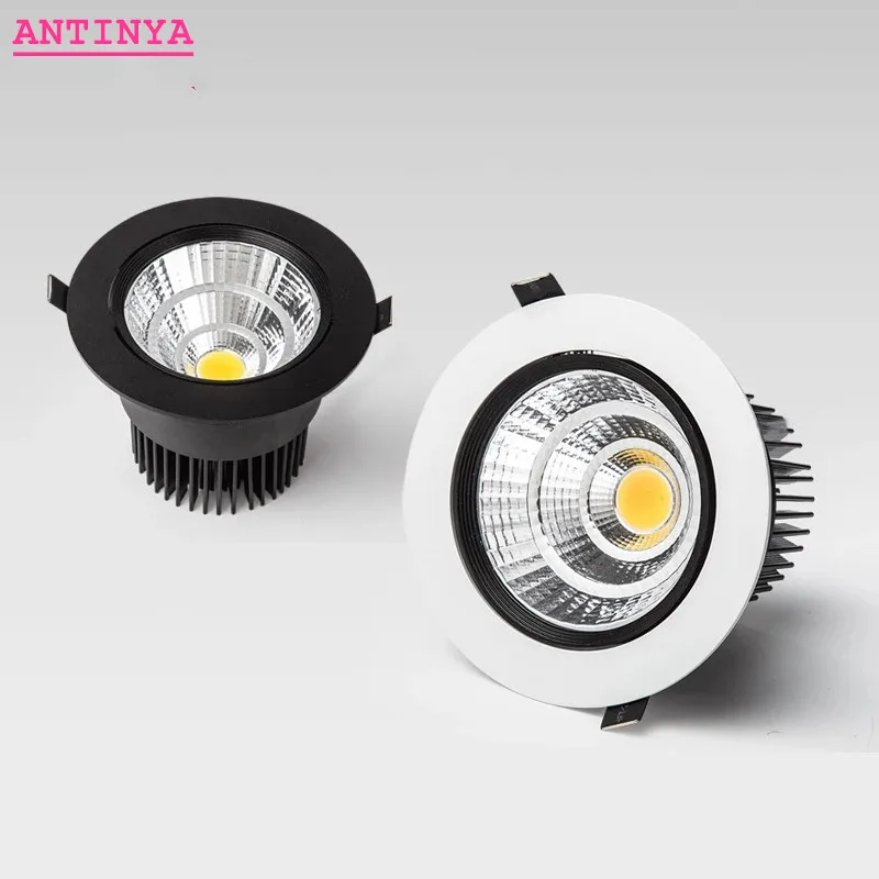 Super Bright Recessed LED Dimmable Downlight COB 5W 7W 9W 12W 15W 18W LED Ceiling Spot Light LED Ceiling Lamp AC 110V 220V