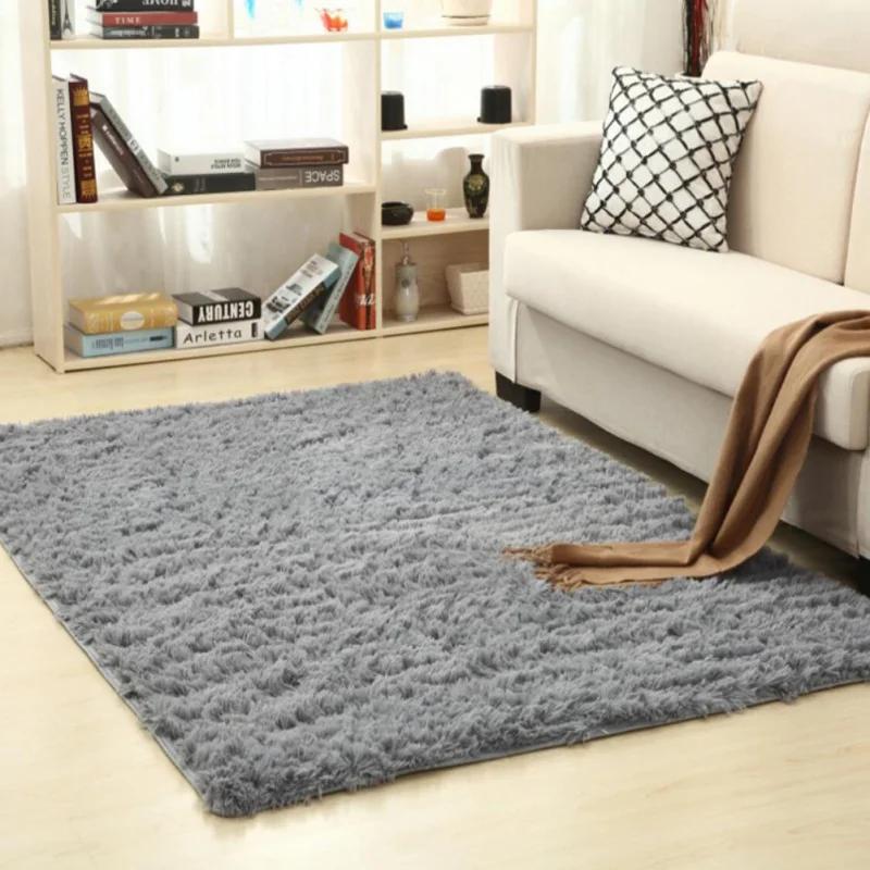 

Super Soft Silk Wool Rug Indoor Modern Shag Area Rug Silky Rugs Bedroom Floor Mat Baby Nursery Rug Children Carpet