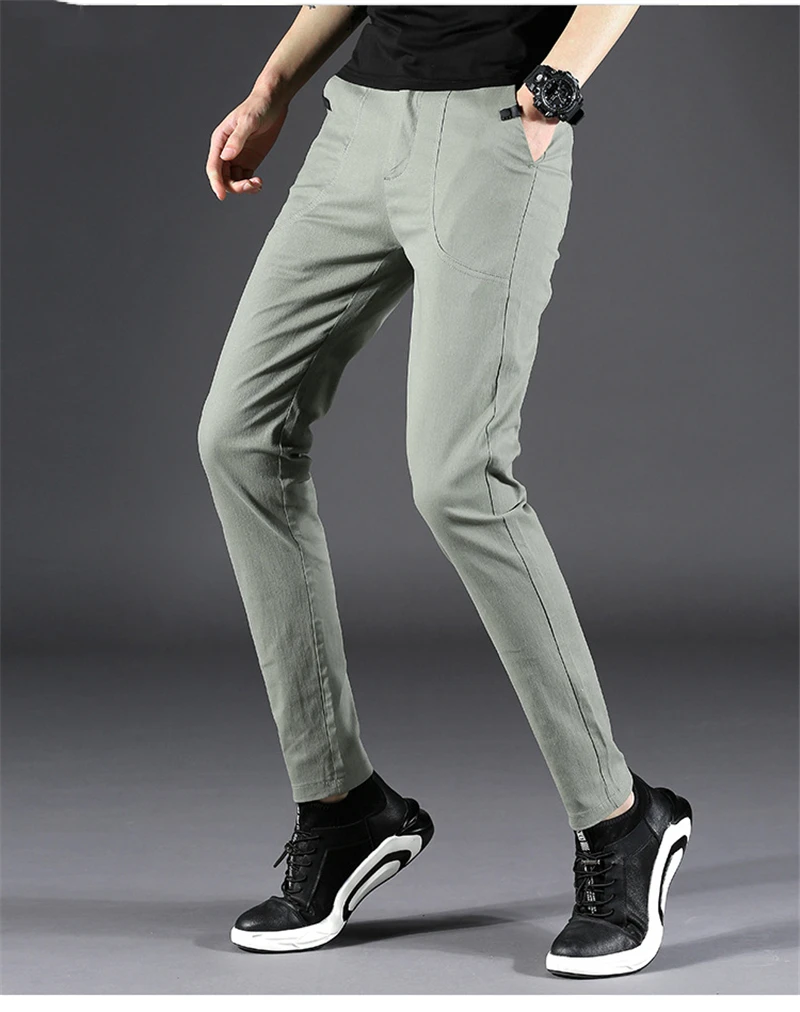 dockers pants for men 2020 Mens Pants Summer Smart Casual Long Pants Classic Business Male Straight Trousers Men Work Dress Fashion Stretch Joggers khaki trousers