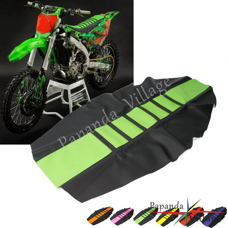 Funda de asiento acanalada para motocicleta, cubierta de asiento para moto cross, para Kawasaki KX250, KX65, KX85, KLX, 110, 250, 450, MX, Enduro|Cubiertas y molduras ornamentales| - AliExpress