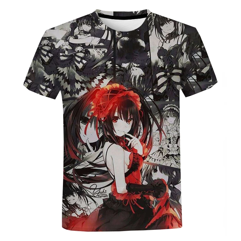 

2021 New Anime Date a Live 3D Printed T Shirt Men Women Summer Fashion Cool Casual Harajuku T Shirts Streetwear Tops Oversized