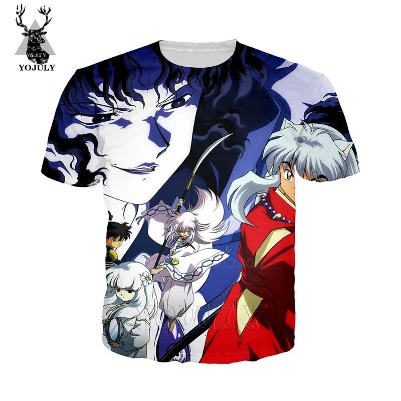 17 Inuyasha футболка Sesshoumaru off white мужское Объёмный рисунок(3D-принт) футболки с аниме рисунком модная одежда в стиле «хип-хоп» с о-образным вырезом с коротким рукавом Уличная Топы A496 - Цвет: 17