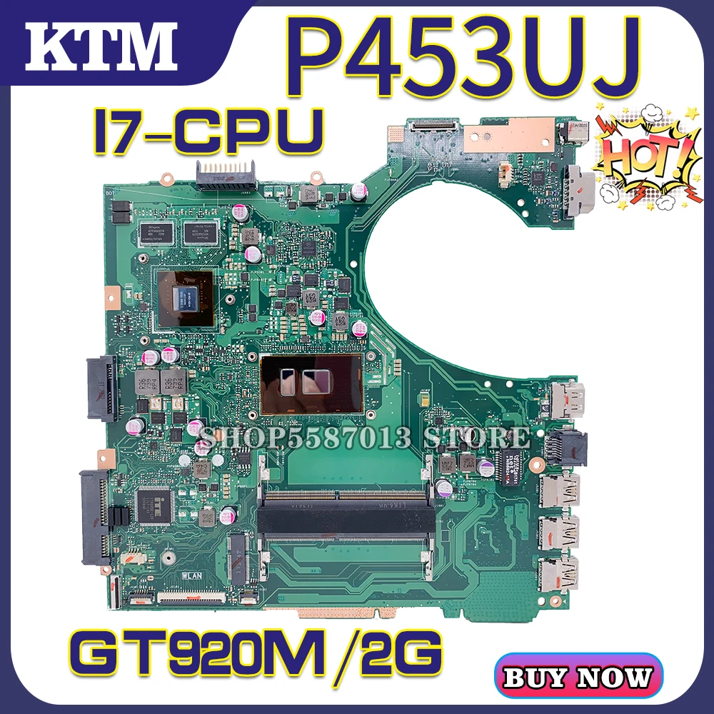 

PE453U for ASUS P453UJ P453UQ P453U P453UR PRO453U laptop motherboard mainboard test OK I7-6500U cpu GT920M/2G 100% test