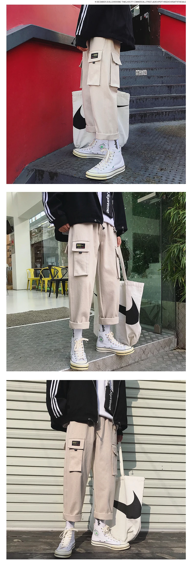 Autumn Tooling New Pants Men Fashion Solid Color Casual Multi-pocket Overalls Man Streetwear Hip-hop Loose Straight Trousers