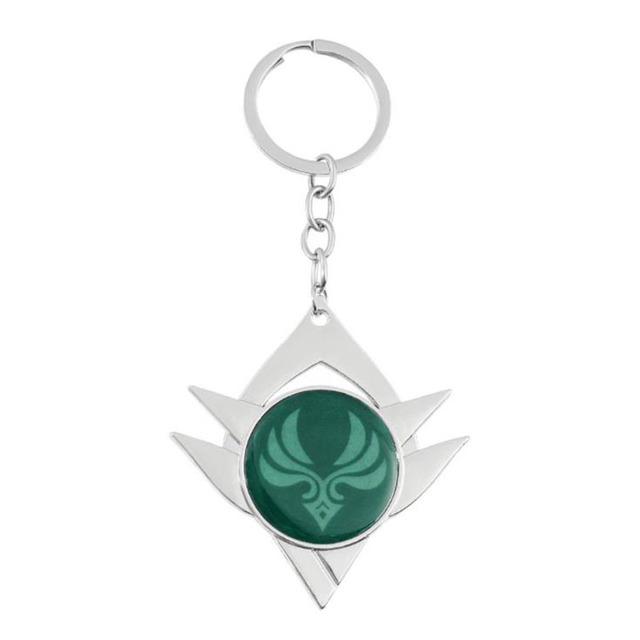 Game Genshin Impact Keychain Eyes of God keychains Luminous Metal Keychains Genshin God Eyes Fashion Lanyard Cosplay Pendant