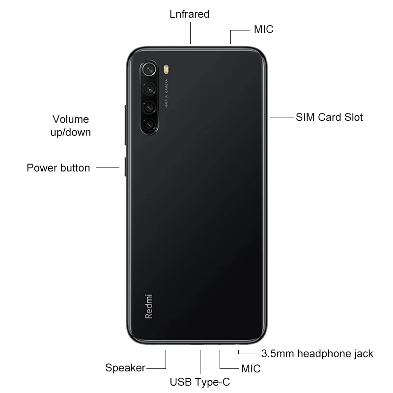 Глобальная версия Xiaomi Redmi Note 8 смартфон 4 Гб 64 Гб/128 ГБ Snapdragon 665 Octa Core 6 3 &quotэкран 48MP Quad