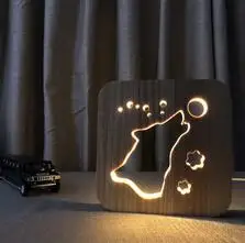 Цвет: желтый 3d Usb деревянный ночной Светильник s Led настольный стол украшение для спальни подарок теплый белый светильник Медузы архитектурная настольная лампа - Испускаемый цвет: Цвет: желтый