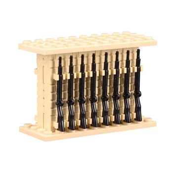 

16Pcs 98K Blaster WW2 Military Building Blocks Figure Weapon Toy With Weapon Rack For Children Toys -Black + Beige/Brown + Beige