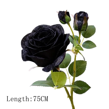 

Artificial black flowers for decoration fake plastic rose daisy tulip Calla lily peony orchid silk flower