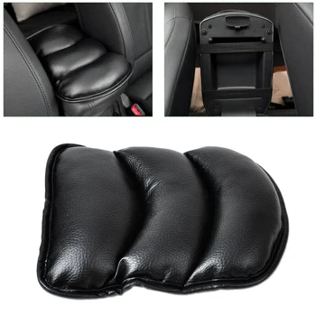 

1X Black PU Auto Console Central Armrest Soft Pad Cushion Cover Mat for Universal Car Seat Box Padding Protective