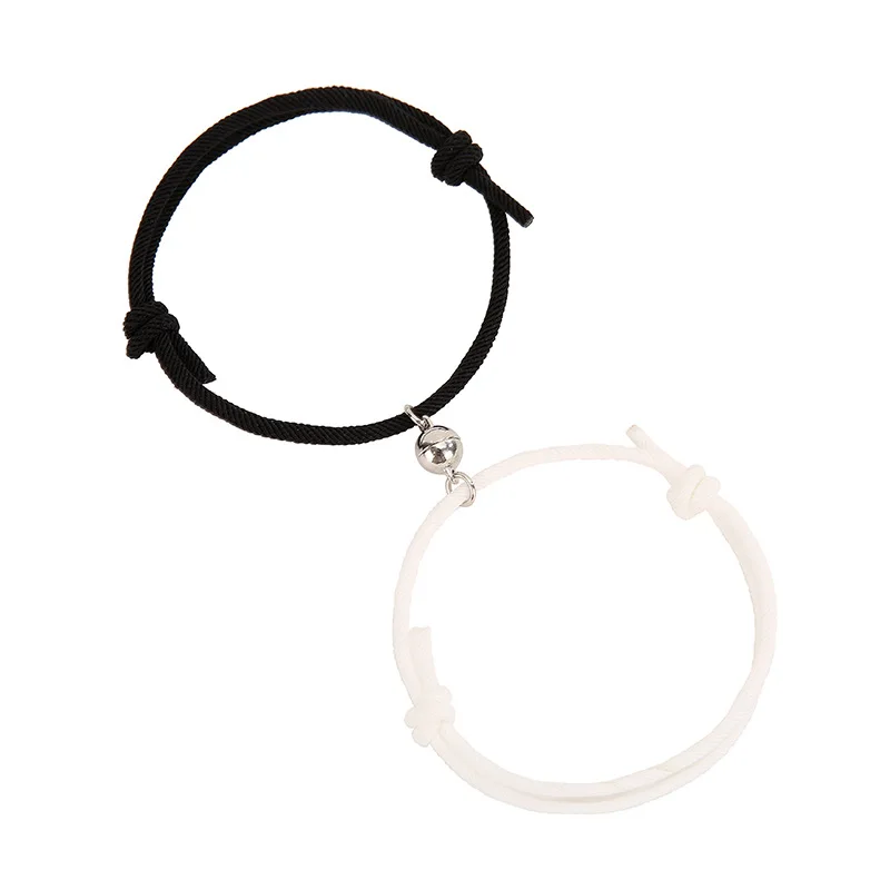 2 unids/set imán par de pulsera de acero inoxidable amuleto de Amistad CBracelet de larga distancia joyas para regalo de día de San Valentín 2021