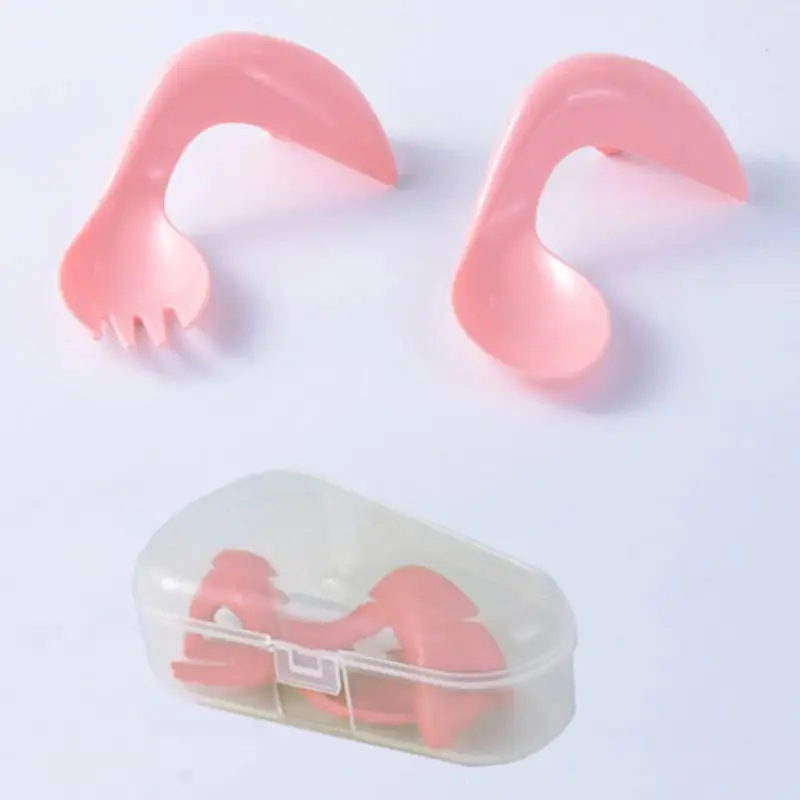 light pink Набор ложек для кормления детей, силиконовая ложка для кормления, вилка с ящиком для хранения, детская посуда, подарки, 1 пара - Цвет: light pink