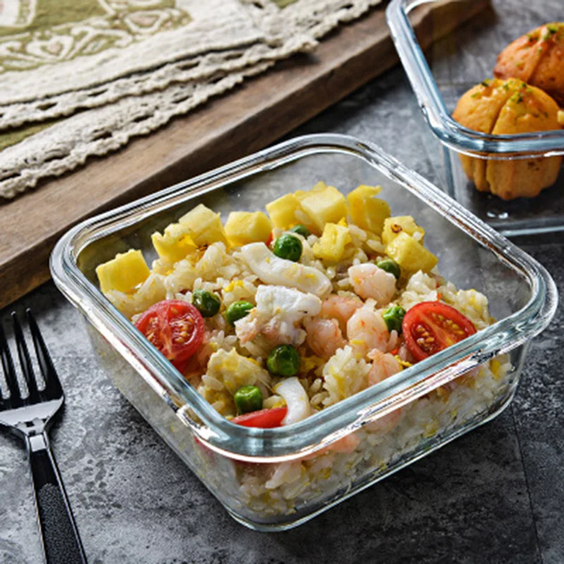 Портативный стеклянный контейнер для хранения еды BPA free Ланч бокс 100% Герметичный