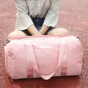 

New Fashion Women Girls Multi-functional Travel Clothes Storage Bag Cosmetic Jewelry Dry Wet Departed Spoprts Fitness Bag (Pink)