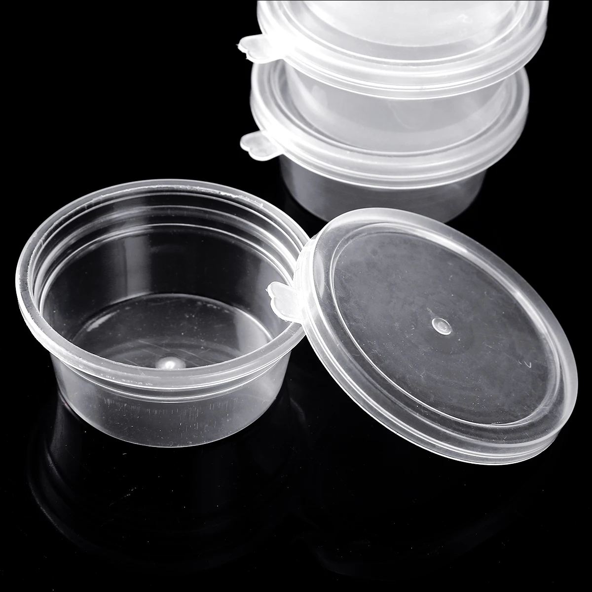 30 Clear Plastic Storage Jars with Lids Leak Proof Slimes Balms Containers DIY Foam Ball Pots Portable Small Items Organizer Box