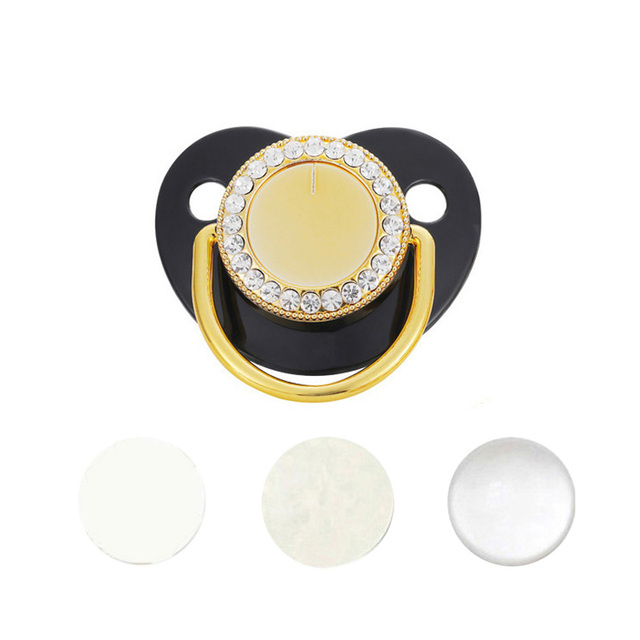Blank Baby Pacifier Rhinestone Silicone Infant Nipple Teether Baby Shower Gifts BPA Free Baby Soother Dummy For 0-24M