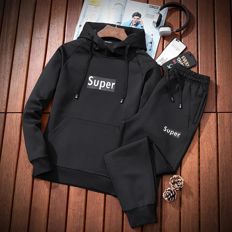 

Spring MEN'S Sport Suit Handsome Korean-style Long Sleeve Men's Two-Piece Set Fashion 2019 New Style Leisure Suit Fashion