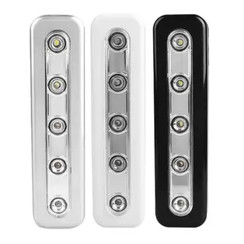 

5LED Touch Night Light Home Kitchen Under Cabinet Closet Push Tap Stick On Lamp