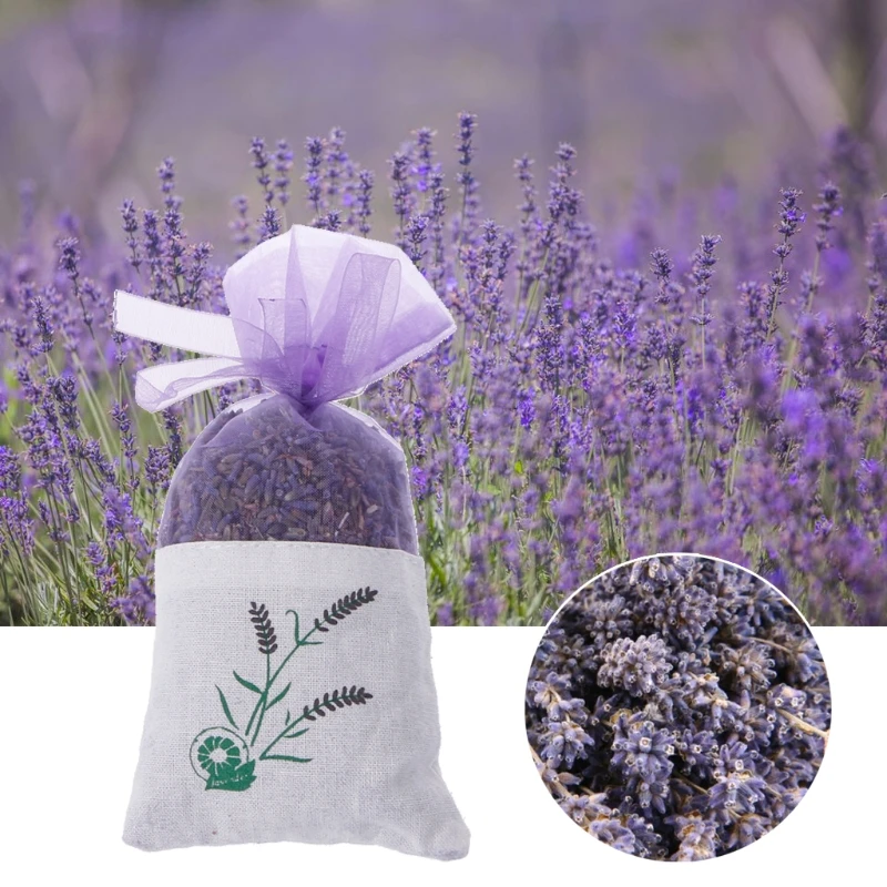 15*7.5cm Natural Lavender Bud Dried Flower Sachet Bag Aromatherapy Aromatic Household Wardrobe Car Lavender Air Fresheners