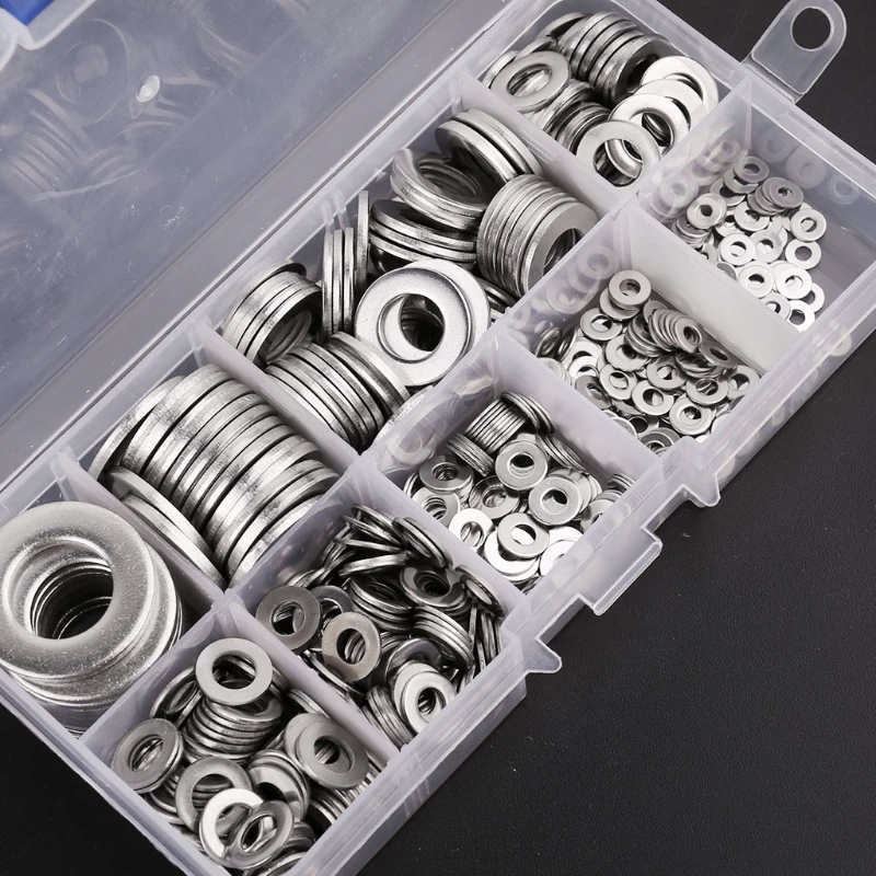 Details about   M2 M12 Flat Washers Stainless Steel Gasket Pad Bolt Fastener 580 pcs New 