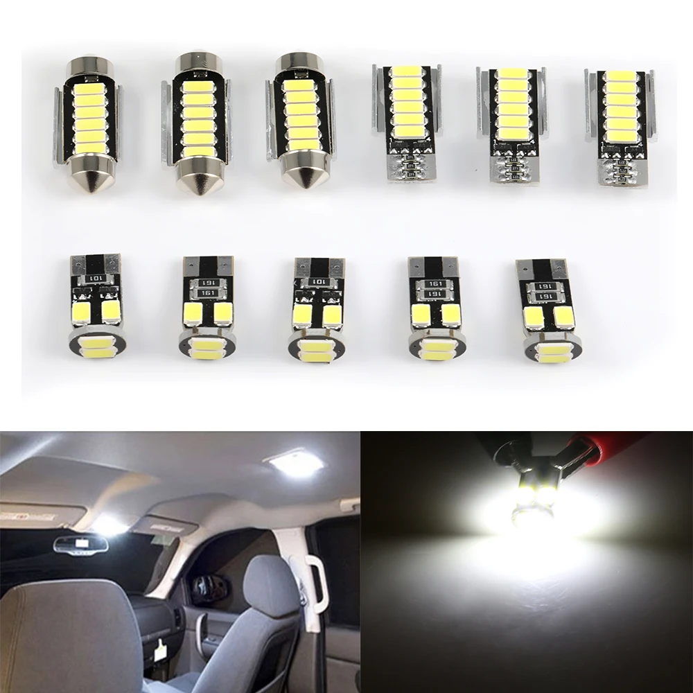 11pcs Led Bulbs For Volkswagen Vw Golf 5 Led Interior Light Car Indoor Map Dome Reading Lamps