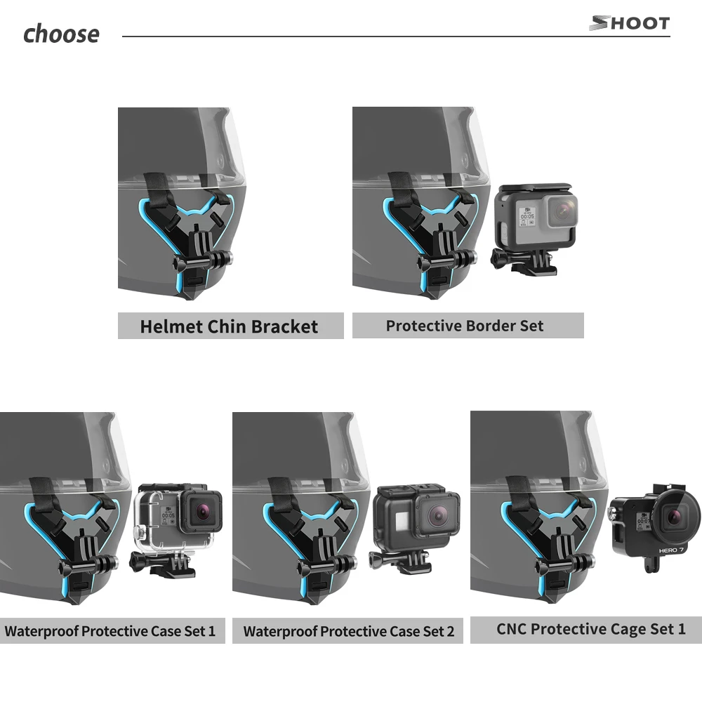 SHOOT мотоциклетный шлем передний подбородок кронштейн держатель штатив крепление для GoPro Hero 7 6 5 черный Xiaomi Yi 4 K Sjcam Eken Go Pro Hero 7