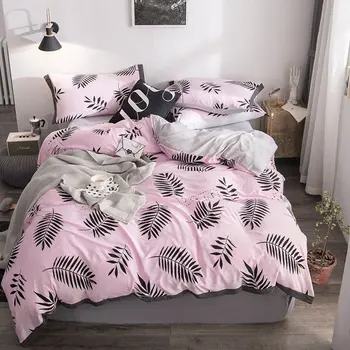 

4 pcs Beding set with 1pcs flat sheet 1 pcs duvet cover 2 pcs pillowcase GX-9