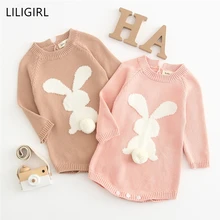LILIGIRL/вязаный свитер с кроликом для новорожденных девочек; топы; Осенний комбинезон; одежда боди