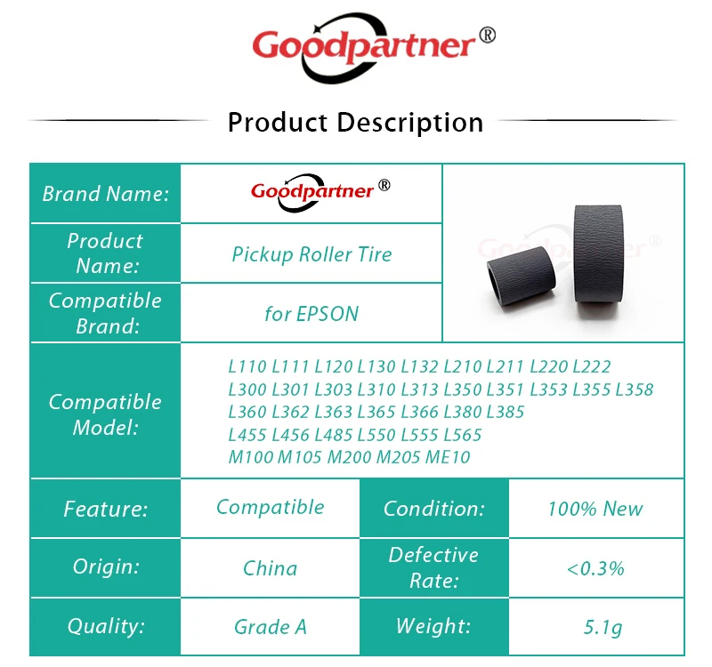 10X 1569314 1569311 пикап ролик для EPSON L300 L310 L350 L355 L362 L365 L366 L455 L456 L360 L110 L120 L130 L132 L210 L220 L222|reset