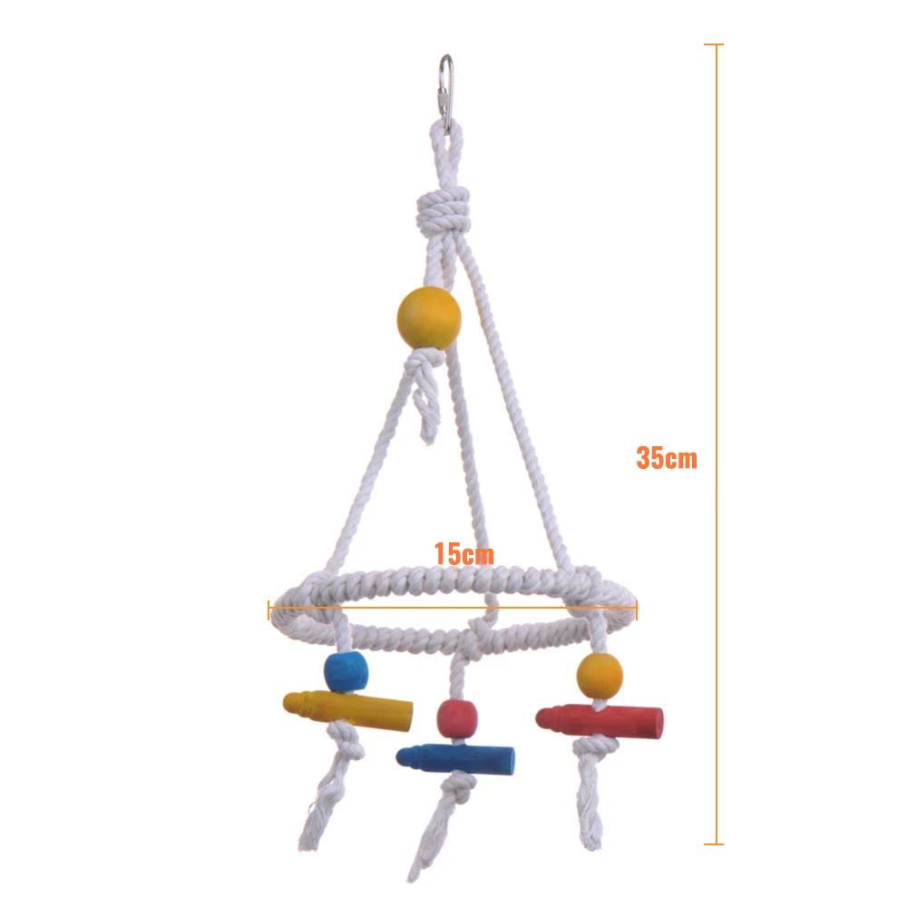 Клетка для птиц интерактивные игрушки для домашних животных птиц попугаев для лазания, кусания игрушка натуральные веревки попугай качели для лазания, кусания Haging игрушка