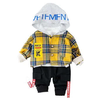 

Spring Kids Causal Kids Costumes Set Boy Children Fashion Plaid Suit Boys Clothes Baby Kids Clothing Sets Boy Outfits SET Brand