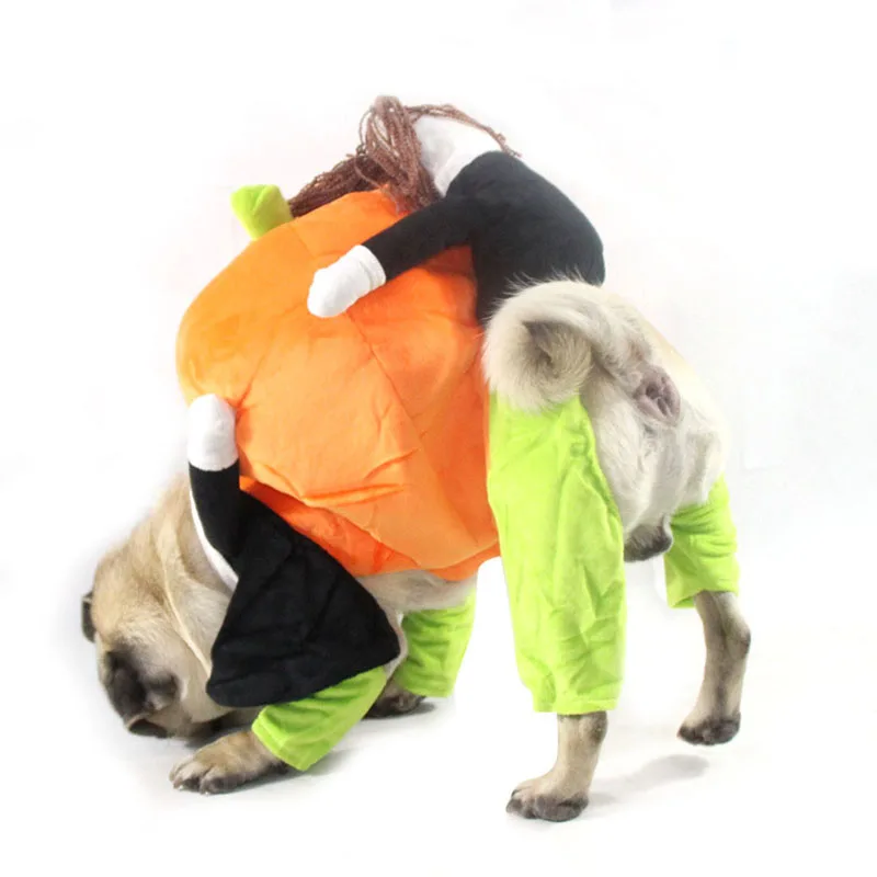 HEYPET Pet Хэллоуин Одежда для косплея смешная Тыква Одежда для собак костюм комбинезоны для маленьких средних собак для Мопсов, французских бульдогов