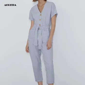 

2019 Women Summer Short-Sleeve Playsuits Pants Overalls Macacao Feminino Jumpsuits
