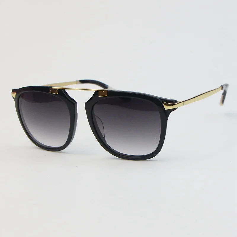 

high quality Men Women's Sunglasses black Square frame Gradient gray lenses glasses Anti-UV400