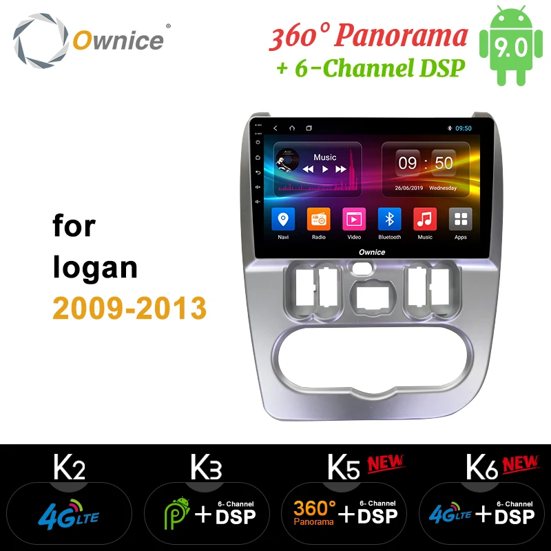 Ownice K3 K5 K6 Android 9.0 Stereo for Renault Duster/Logan 2009 2010 2011 2012 2013 4G LTE 360 Panorama DSP SPDIF Car Head Unit |