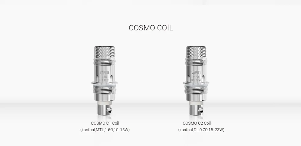 5 шт./упак. испарители vaptio COMSO катушки с 1.6ohm(MTL)/0.7ohm(DL) устойчивое сопротивление и 10-23 Вт испаритель