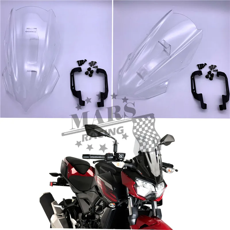 Для KAWASAKI Z250 Z400 Z 250 400 2019 2020 2021Double Bubble спортивный ветровой экран для мотоцикла