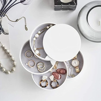 

INS 4 Layers Jewelry Storage Box 360 Degrees Rotary Holder Jewelry Organizer Earrings Rubber Band Bracelet Small Items Organizer