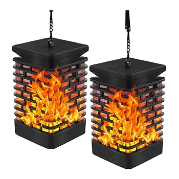 

2 Pack Solar Lights LED Dancing Flickering Hanging Flame Lights Lanterns for Garden Patio and Yard Outdoor Garden Decor