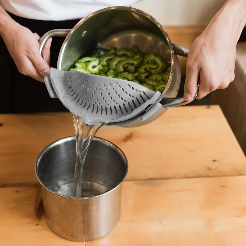 Силиконовые дуршлаги кухонный зажим на сито для кастрюли Слив для слива жидкости Univers слив паста овощная посуда