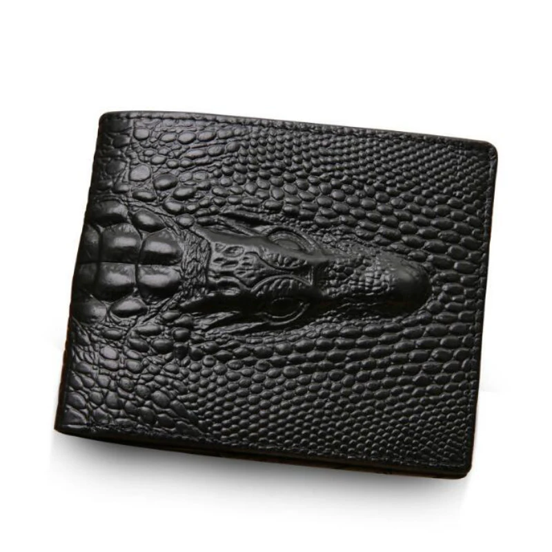 

New Crocodile Leather Wallet Men's Leather Short Wallet Credit Card Holder Casual Clutch Multifunction Card Holder Coin Purse