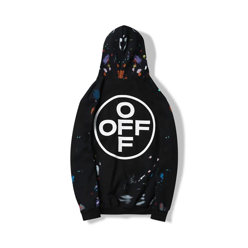 OFF-WHITE Ограниченная серия фейерверков толстовка мужская пара Дикий плюс бархатная куртка с капюшоном