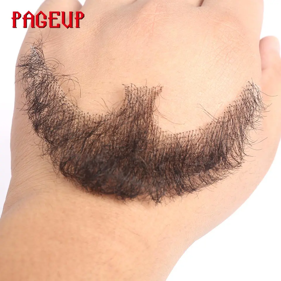 Günstig Pageup Nissen Spitze Bart Falschen Bart Für Männer Schnurrbart Hand Made Durch Reale Haar Barba Falsa Cosplay Synthetische Spitze Unsichtbar bärte