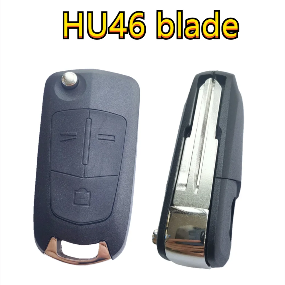 

For Opel Andra Chevrolet Folding Remote Key Shell 3 Buttons HU46 Blade for Opel Car Key case cover car accessories