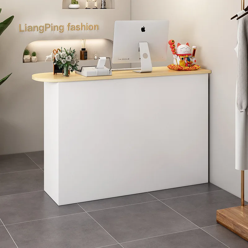 Cashier counter small shop simple modern table clothing store convenience beauty salon bar reception desk | Мебель