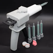 1:1 50ml Epoxy Adhesive Dual Cartridge A & B + 1:1 2:1 Dispensing Gun Manual Applicator Epoxy Glue Dispenser + 5pc Mixing Nozzle