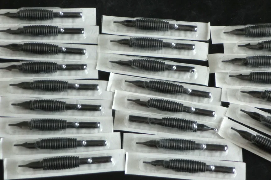 Tattoo Factory Direct Retail 40PCS Mixed 8RT 11RT 16MM Black Rubber Disposable Tattoo Tubes Grips for Tattoo Supply image 4