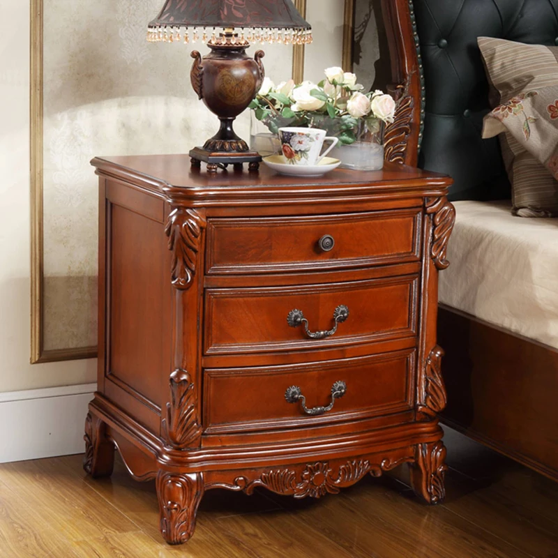 

Three drawers carving luxury night stand HOT SELL WA628