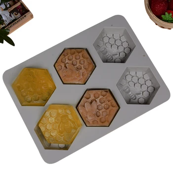 

Silicone Mold Bee Nest Soap Mold 6 Cavity Coal Demolding Handmade Soap Craft For Home Soap Making Floral Mould DIY Soap Maker