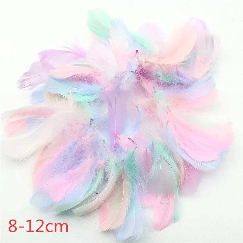 Description Picture 5 of item100pcs Natural Goose Feather Feathers 4-8 Cm 8-12 Cm Goose Down Colored Feathers DIY Home Craft Decoration Jewelry Decoration